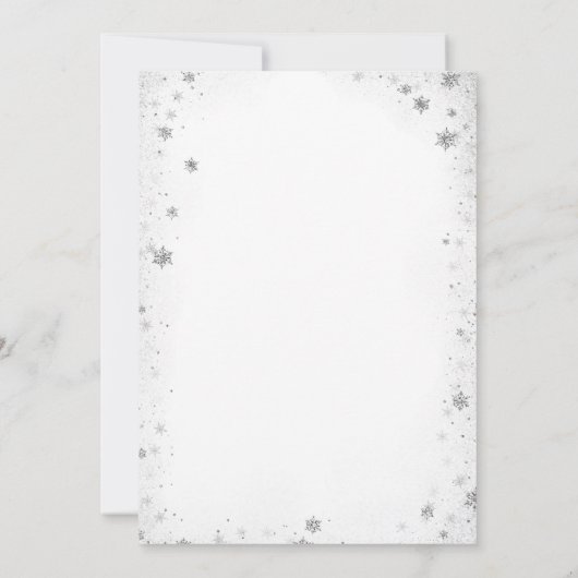 クリスマスツリーベビーシャワー招待状シルバー 招待状 (裏面)