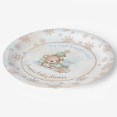 クリスマスツリーベビーベアボーイベビーシャワー ペーパープレート (アングル)