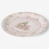 クリスマスツリーベビーベアーガールベビーシャワー ペーパープレート (アングル)