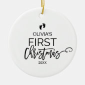 クリスマスツリーベビー初めてのクリスマスホリデイ セラミックオーナメント (正面)
