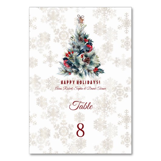 クリスマスツリーベリーズホリデーウィズモノグラム テーブルナンバー (正面)