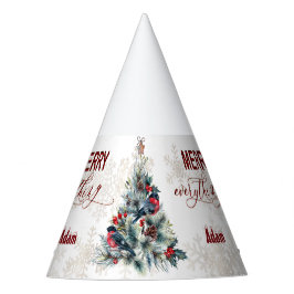 クリスマスツリーベリーズホリデーウィズモノグラム パーティーハット
