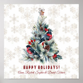 クリスマスツリーベリーズホリデーウィズモノグラム ポスター