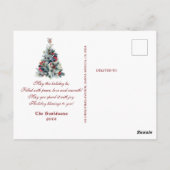 クリスマスツリーベリーズホリデーウィズモノグラム ポストカード (裏面)