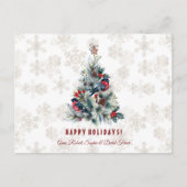 クリスマスツリーベリーズホリデーウィズモノグラム ポストカード (正面)