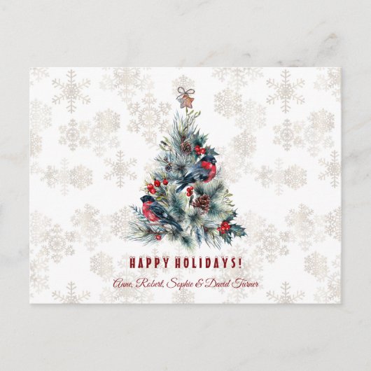 クリスマスツリーベリーズホリデーウィズモノグラム ポストカード (正面)