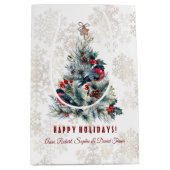 クリスマスツリーベリーズホリデーウィズモノグラム ミディアムペーパーバッグ (正面)