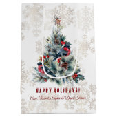 クリスマスツリーベリーズホリデーウィズモノグラム ミディアムペーパーバッグ (裏面)