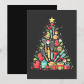 クリスマスツリーベーキングシェフクッククリスマス 招待状 (正面/裏面)