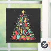 クリスマスツリーベーキングシェフ調理師クリスマス ウィンドウサイン (ホーム)