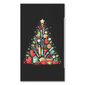 クリスマスツリーベーキングシェフ調理師クリスマス マグネット名刺 (正面縦)