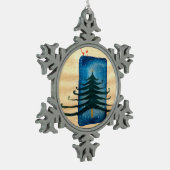 クリスマスツリーペーター雪片の装飾 スノーフレークピューターオーナメント (左)