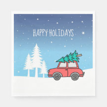 クリスマスツリーホリデイズランチョンナプキンス