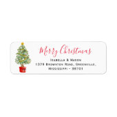 クリスマスツリーホリデイ差出人住所ラベル ラベル (正面)
