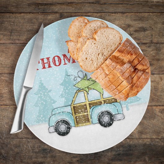 クリスマスツリーホリデーウィンタースノーフォールカー カッティングボード