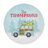 クリスマスツリーホリデーウィンタースノーフォールカー カッティングボード (正面)