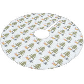 クリスマスツリーホリデーウィンターファミリーギフト ブラッシュドポリエステルツリースカート (アングル)