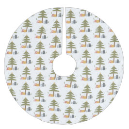 クリスマスツリーホリデーウィンターファミリーギフト ブラッシュドポリエステルツリースカート