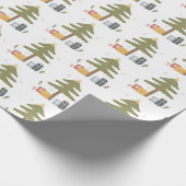 クリスマスツリーホリデーウィンターファミリーギフト ラッピングペーパー (角)