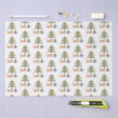 クリスマスツリーホリデーウィンターファミリーギフト 薄葉紙 (クラフト)