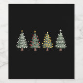 クリスマスツリーホリデーギフトウィンター ワインラベル (シングルラベル)