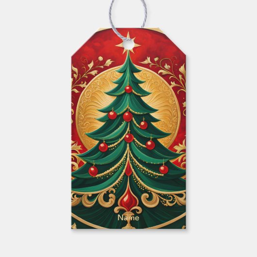 クリスマスツリーホリデーギフトラベル ギフトタグ (正面)