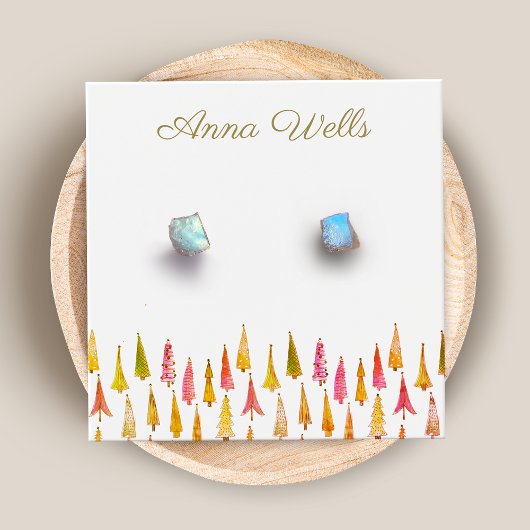 クリスマスツリーホリデースクエアイヤリングディスプレイカード