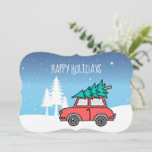 クリスマスツリーホリデーズマット5" x 7"カード&封筒 シーズンカード (スタンド正面)