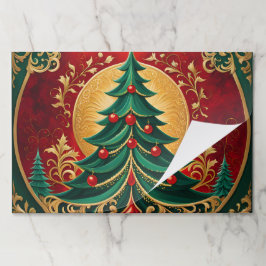 クリスマスツリーホリデーティアウェイランチョンマット ペーパーパッド