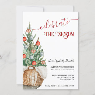 クリスマスツリーホリデーディナー招待状 招待状