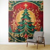 クリスマスツリーホリデーバックドロップ タペストリー (インサイチュ)