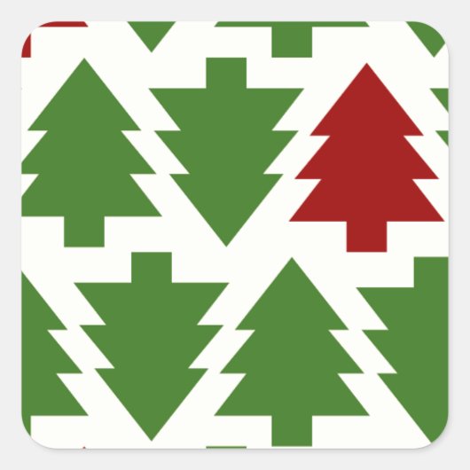 クリスマスツリーホリデーパターン スクエアシール (正面)