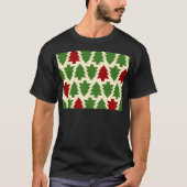 クリスマスツリーホリデーパターン Tシャツ (正面)