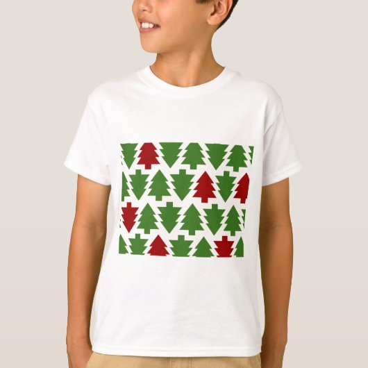 クリスマスツリーホリデーパターン Tシャツ (正面)