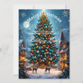 クリスマスツリーホリデーパーティーウィンタートインデナーズスノー 招待状 (正面)