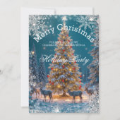 クリスマスツリーホリデーパーティーウィンターワンダーランド 招待状 (正面)