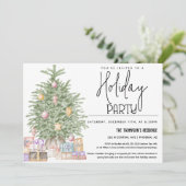 クリスマスツリーホリデーパーティー招待状とギフト 招待状 (スタンド正面)