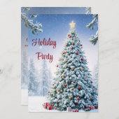 クリスマスツリーホリデーパーティー招待状 招待状 (正面/裏面)