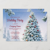 クリスマスツリーホリデーパーティー招待状 招待状 (正面/裏面)