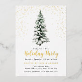 クリスマスツリーホリデーパーティー 箔招待状 (正面)