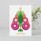 クリスマスツリーホリデーフォイル金ゴールドカード 箔シーズンカード (立ち正面)