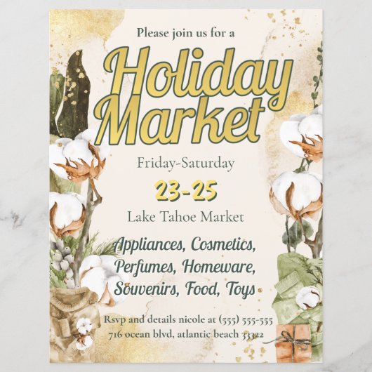 クリスマスツリーホリデーマーケット招待状 (正面)