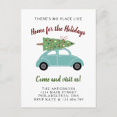 クリスマスツリーホリデームービング付きブルーグリーンカー 案内ポストカード (正面)