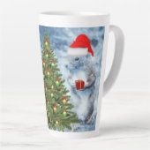 クリスマスツリーホリデー付き可愛いサンタリス カフェラテマグ (右アングル)