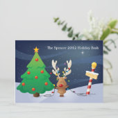 クリスマスツリーホリデー招待状 招待状 (スタンド正面)