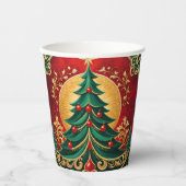 クリスマスツリーホリデー紙カップ 紙コップ (正面)