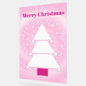 クリスマスツリーホワイトピンクの雪 アクリルサイン (傾斜)