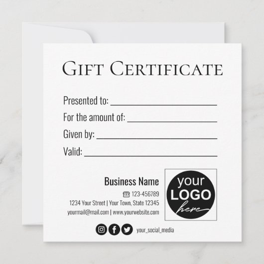 クリスマスツリーホワイトボウ金ゴールド雪片ギフトカード (裏面)