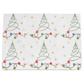 クリスマスツリーホワイトラージ抱き枕 ラージペーパーバッグ (正面)