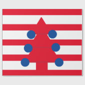 クリスマスツリーホワイトレッドブルー ラッピングペーパー (フラット)